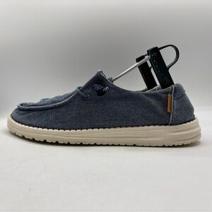 Hey Dude Wendy Sparkling Denim Women’s 9 121412411 Casual Comfort Slip On Shoes